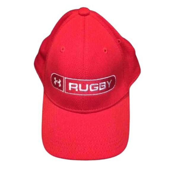Under Armour Youth Red Rugby Logo Baseball Hat Cap - Picture 1 of 4